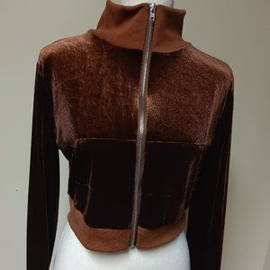 Zipper sweatshirt, short and long sleeve velvet T-shirt, size L